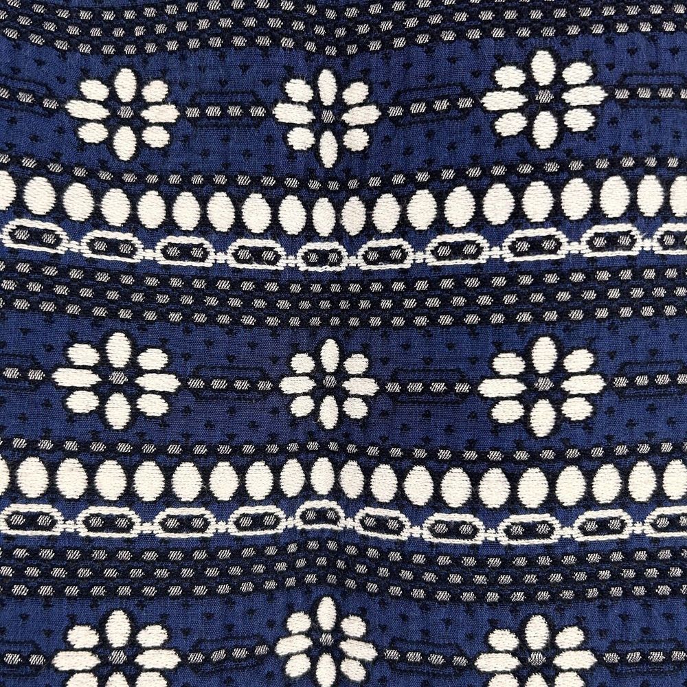 J. Crew Skirt Womens 6 Blue Floral Jacquard Lined Pencil Mini Back Zip Pockets - Picture 4 of 15